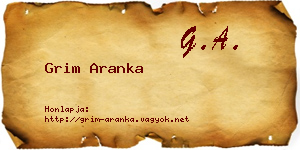 Grim Aranka névjegykártya